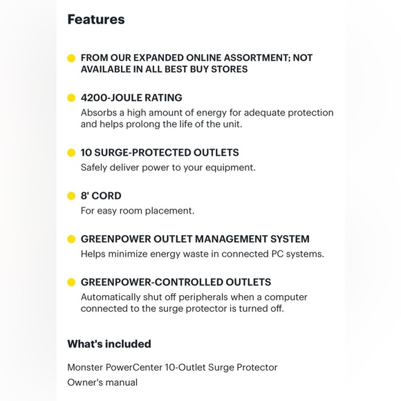 Monster - PowerCenter 10-Outlet Surge
Protector - Picture 12 of 14